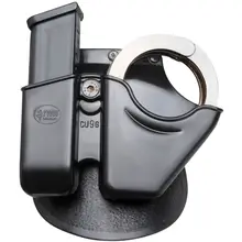 Fobus 9mm/.40 Double Stack Magazine and Handcuff Combo Pouch with Paddle Backing, Black - CU9G for Glock/H&K