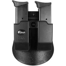 Fobus Double Stack Magazine Pouch for 9mm/.40, Ambidextrous Paddle Attachment, Polymer Black - 6909NDP