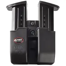 Fobus 9mm/.40 Double Magazine Pouch, Ambidextrous Polymer Black, Belt Attachment (Except Glock)