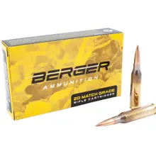 Berger .260 Remington Tactical Ammunition, 130 Grain Hybrid Open Tip Match, 20 Rounds Box