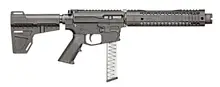 Black Rain Fallout CQB 9mm Luger AR Pistol with 8.75" Barrel, 30+1 Capacity, Black Hardcoat Anodized Finish, and KAK Shockwave Brace