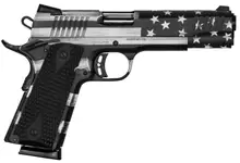 Citadel M1911-A1 .45 ACP 5" Barrel 8+1 Rounds Pistol with Battleworn Gray American Flag Design and Black G10 Grip