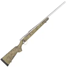 Howa M1500 HS Precision 6.5 Creedmoor 22" Stainless Steel Bolt Action Rifle with Green/Black Webbing Fixed Stock
