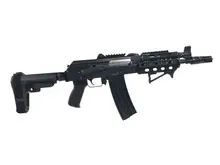 Zastava Arms ZPAP85 Tactical AK Pistol 5.56 NATO with Night Brake, Quad Rail, Angled Foregrip, and 30rd Magazine