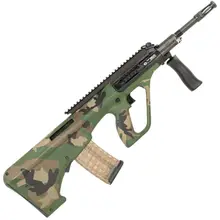 Steyr Arms AUG A3 M1 5.56x45mm NATO, M81 Woodland Camo, Bullpup Semi-Auto Rifle with Extended Pic Rail & Collapsible Foregrip