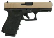 Glock 19 Gen 3 9MM 4.02" Barrel with Custom FDE Slide, Cobblestone Stippled Frame, and 15-Round Magazines