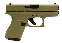 Glock 42 FDE Subcompact Handgun, .380 ACP, 3.2" Barrel, 6-Round, USA Made