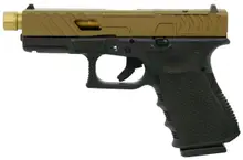 Glock 19 Gen 3 Custom 9mm, 4.6" Zaffiri Precision Threaded Barrel, 15-Round Magazine, Chainmail Stippled Frame, Bear Cut Slide