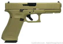 Glock 17 Gen 5 9mm 4.5" 17rd FDE Handgun with Front Serrations