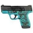 Smith & Wesson M&P9 Shield M2.0, Paisley Aztec Teal Frame, 7RD & 8RD Magazines, No Thumb Safety, 3.1" Barrel