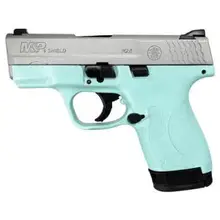 Smith & Wesson M&P Shield 2.0 9mm, Tiffany Blue Frame, Crush Silver Slide, 3.1" Barrel, No Thumb Safety, 7rd & 8rd Magazines