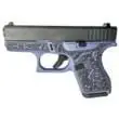 Glock 42 Subcompact .380 ACP, Custom Elephant Engraved Gray Crushed Orchid, 3.25" Barrel with 2x 6-Round Magazines