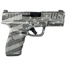 Springfield Armory Hellcat Pro OSP 9mm Distressed Flag White Pistol with 3.7" Barrel and 2x15-Round Magazines