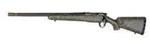 Christensen Arms Ridgeline Left-Handed 7MM-08 Remington Bolt Action Rifle with 24" Carbon Fiber/Threaded Barrel, Burnt Bronze Cerakote, and Green with Black/Tan Webbing Stock