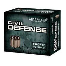 Liberty Civil Defense .45 ACP +P 78 Grain Lead-Free HP Ammo, 20 Rounds