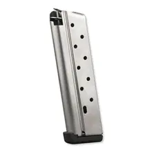 CMC Products Power Mag 1911, 10 Round .38 Super Stainless Steel Detachable Magazine with Black Base Pad - M-PM-38FS10