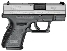 Springfield Armory XD9 Sub-Compact 9mm 3" Barrel Stainless Steel Slide, Black Polymer Frame, 10 Rounds, CA Compliant Semi-Automatic Pistol