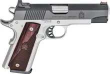 Springfield Armory 1911 Ronin Operator .45 ACP, 4.25" Barrel, 8+1 Rounds, Semi-Automatic Pistol with Satin Aluminum Cerakote Frame and Crossed Cannon Wood Laminate Grip