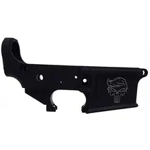 ANDERSON MANUFACTURING LOWER RECEIVER STRIPPED TRUMP PUNISHER LOGO FOR AR-15