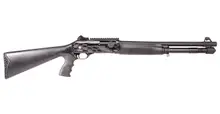 Typhoon Defense Quake MPX0501, 12 Gauge 3" 18.5" 5+1 Semi-Auto Shotgun, Gray/Black with Synthetic Furniture & Ghost Ring Sights