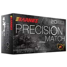 Barnes Bullets Precision Match .308 Win 175gr Open Tip Match Boat-Tail Ammunition, 20 Rounds - 30818