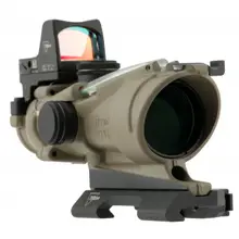 Trijicon ACOG 4x32mm Illuminated Green Crosshair .223/5.56 BDC Rifle Scope with LED 3.25 MOA Red Dot RMR Type 2 and Quick Release Mount - Cerakote Flat Dark Earth