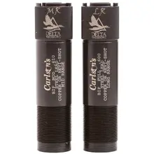 CARLSON'S BROWNING INVECTOR PLUS 20 GAUGE DELTA WATERFOWL EXTENDED CHOKE TUBES MR AND LR CHOKE STAINLESS STEEL BLACK FINISH 2 PACK