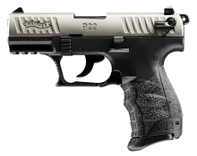 Walther Arms P22 CA Compliant .22LR Semi-Automatic Pistol - 3.42" Nickel Barrel, 10 Round Capacity, Black Polymer Frame with Picatinny Rail