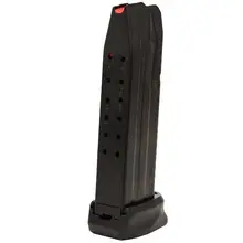 Walther PPQ M2 9mm Magazine with Finger Rest, 17 Round Capacity, AFC Black, Steel/Polymer - 2796694