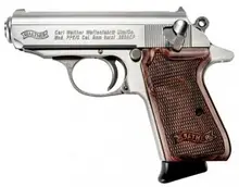 Walther PPK/S Stainless .380 ACP 3.3" Barrel Pistol with Walnut Grips and 7-Round Capacity