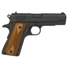 Tisas SDS Imports 1911 A1 Tank Commander 9mm, 4.25" Barrel, 8-Round, Black Cerakote Finish with Upgraded Sights and Walnut Grips