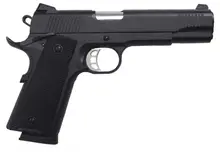 TISAS 1911 Duty 9mm Luger Semi-Automatic Pistol, 5" Cold Hammer Forged Barrel, 9+1 Rounds, Black Cerakote Finish with Accessory Rail