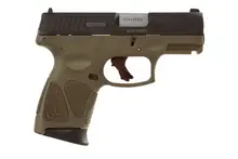 Taurus G3C 9mm Semi-Automatic Pistol, 3.2" Barrel, Black/OD Green, 12+1 Rounds