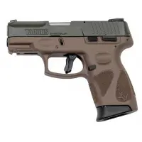 Taurus G2C Compact 9mm Luger Pistol, 3.26" Barrel, Moss Green/Tan Matte Finish, 12-Round Capacity, with Picatinny Rail and Adjustable Sights