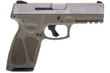 Taurus G3 9mm 4in Stainless Pistol - 17+1 Rounds - OD Green/Stainless