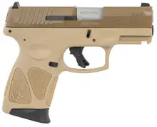 Taurus G3C 9mm 3.2" Barrel 12-Rounds Pistol with Tan Polymer Frame and Coyote Cerakote Slide