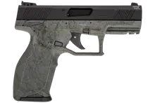 Taurus TX22 .22LR Semi-Automatic Pistol, 4.1" Barrel, 16-Round, Green/Black Splatter, Anodized Aluminum Slide, Polymer Frame - 1-TX22141SP2
