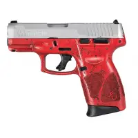 Taurus G3C 9MM Stainless Steel Handgun with 3.2" Barrel and Red Splatter Frame - 10 Rounds