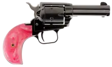 Heritage Manufacturing Rough Rider Small Bore Revolver - .22 LR/.22 MAG, 3.5" Barrel, 6-Rounds, Pink Pearl Bird Head Grip