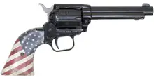 Heritage Rough Rider .22 LR 4.75" Barrel Revolver with US Flag Grip and Blued Finish