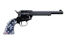 Heritage Manufacturing Rough Rider .22LR 6.5" Barrel 6-Round Revolver with American Flag Wood Grips and Blued Finish