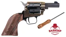 Heritage Rough Rider Barkeep .22 LR Single-Action Revolver, 2" Barrel, 6-Rounds, Scrolled Wood Grips, Simulated Case Hardened Finish