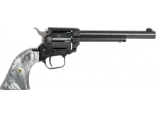 Heritage Rough Rider .22 LR Single Action Revolver, 6.5" Barrel, 6 Rounds, Gray Pearl Grips, Black Finish