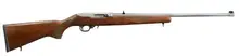 Ruger 10/22 Sporter Deluxe .22LR Semi-Auto Rifle, Stainless Steel with Wood Stock, 22" Barrel, 10 Rounds