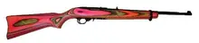 Ruger 10/22 Carbine Semi-Automatic Rifle, Stainless Steel, 18.5-inch Barrel, Pink/Black Laminate Stock, .22LR, 10rd