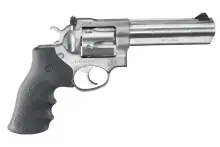 Ruger GP100 .357 Magnum Stainless Steel Revolver, 5" Barrel, 6-Rounds, Hogue Grip