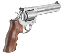 Ruger GP100 .357 Mag 6in Stainless Steel 6-Round Revolver with Hogue Wood Grip and Unfluted Cylinder