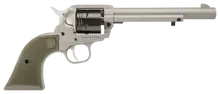 Ruger Wrangler 22LR 6.5" 6RD Single-Action Revolver - Silver Cerakote with OD Green Grips