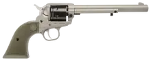 Ruger Wrangler 22LR 7.5" 6RD Silver Cerakote Single-Action Revolver with OD Green Grips