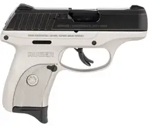 Ruger EC9S 3290 9mm Luger, 3.12" Barrel, 7+1 Rounds, Silver Cerakote, Black Oxide Steel Slide, Gray/Black Frame